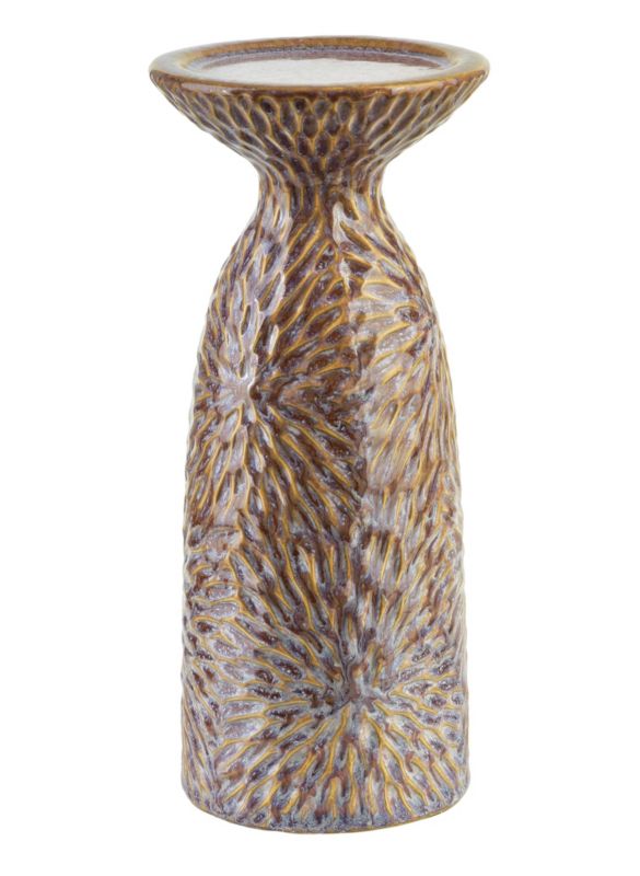 Świecznik ceramiczny Mondex Yarine Beige 11x10x25,5 cm beżowy 1 szt.