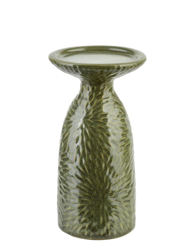 Świecznik ceramiczny MONDEX Yarine Green 11x10x20 cm zielony 1 szt.