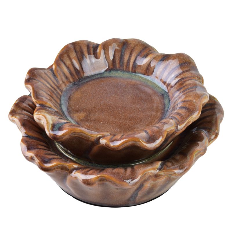 Świecznik ceramiczny YARINE Kwiat 15x15x7 cm Biały 1 szt.