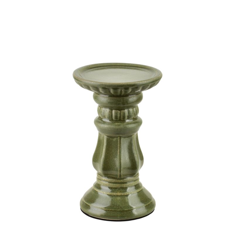 Świecznik ceramiczny YARINE zielony 10x10x16,5 cm 1 szt. 1 szt.