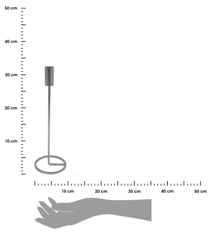 Świecznik H&S Decoration dekoracyjny metalowy srebrny 31 cm 1 szt.