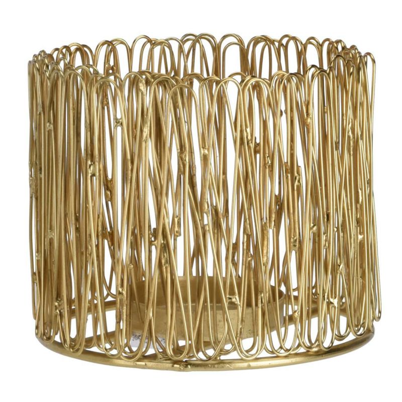 Świecznik lampion H&S Decoration złoty metalowy 10x13 cm 1 szt.