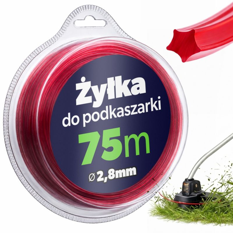 Żyłka KADAX do podkaszarki gwiazdkowa 2,8 mm x 75 m, czerwona, 1 szt.