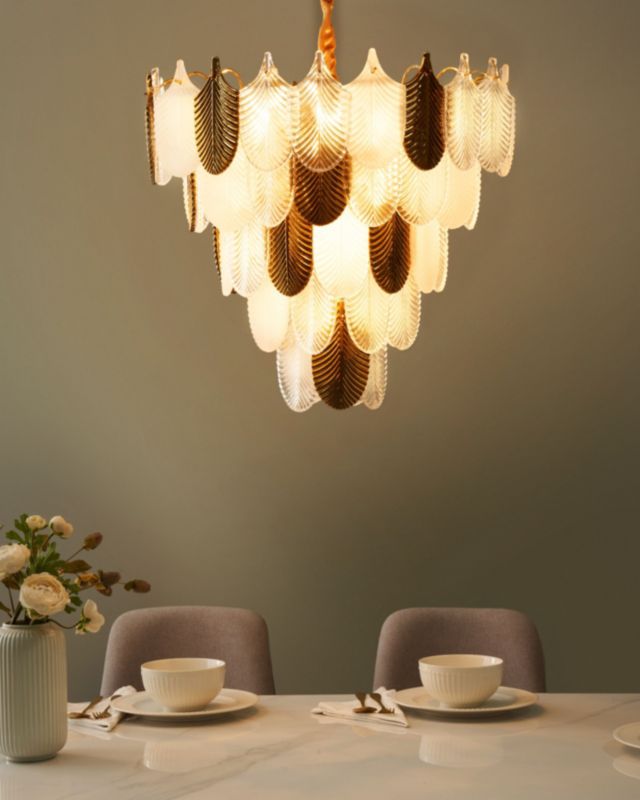 Żyrandol Aguirre Szkło Mosiężny 1 szt.