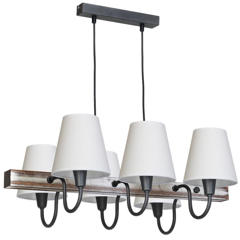 Żyrandol Aldex Thor czarno-biały-ciemne drewno wym: 80 x 72 x 56 cm 6xE14 x 40W 1 szt.