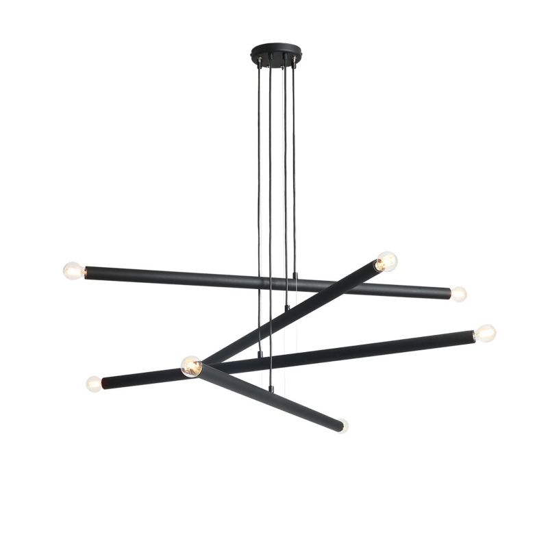 Żyrandol Aldex Tubo 2500 czarny 100 cm szerokości 8xE14 x 40W 1 szt.