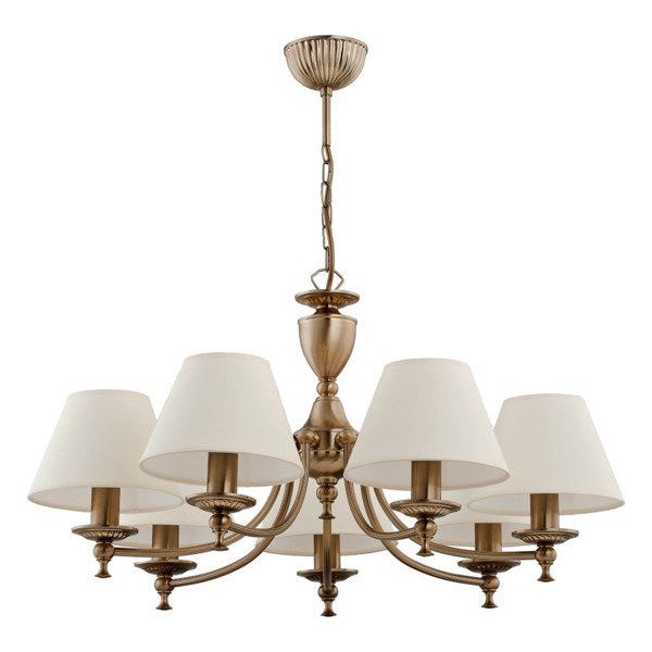 Żyrandol Alfa Sofia złoto-biały styl klasyczny 7 x E14 x 10W  wym: 66 x 50,8 x 50,8 cm - 1 szt.