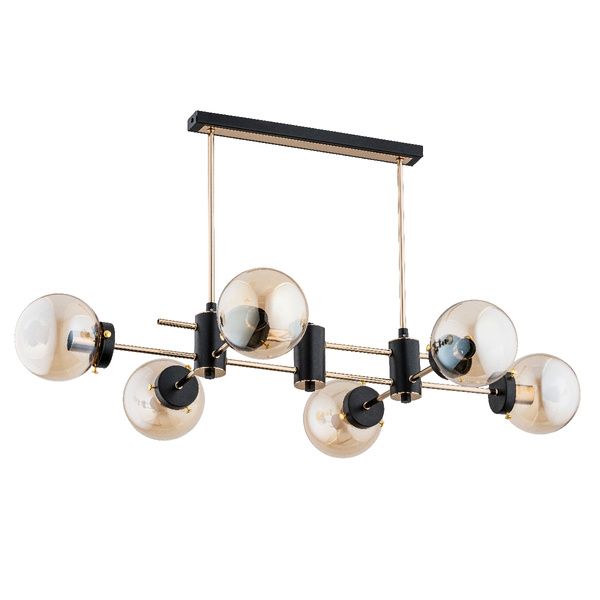Żyrandol Alfa Sola 4860 czarno-bursztynowy szerokość 96 cm 6xE14 x 40W 1 szt.