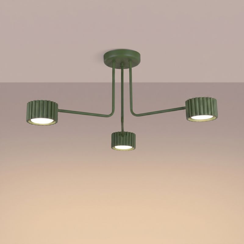 AURA 3 lustr olivově zelený Gx53 Sollux Lighting 1 ks.