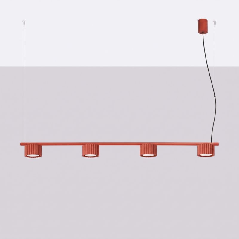 AURA 4 červený Gx53 lustr Sollux Lighting 1 ks.