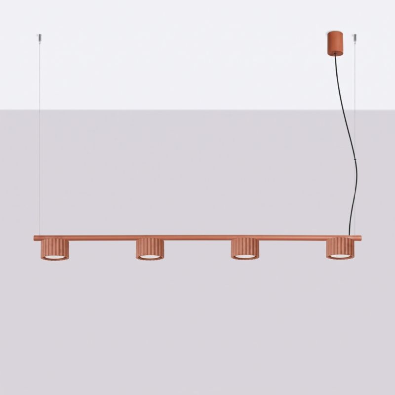 AURA 4 červený okrový lustr Gx53 Sollux Lighting 1 ks.