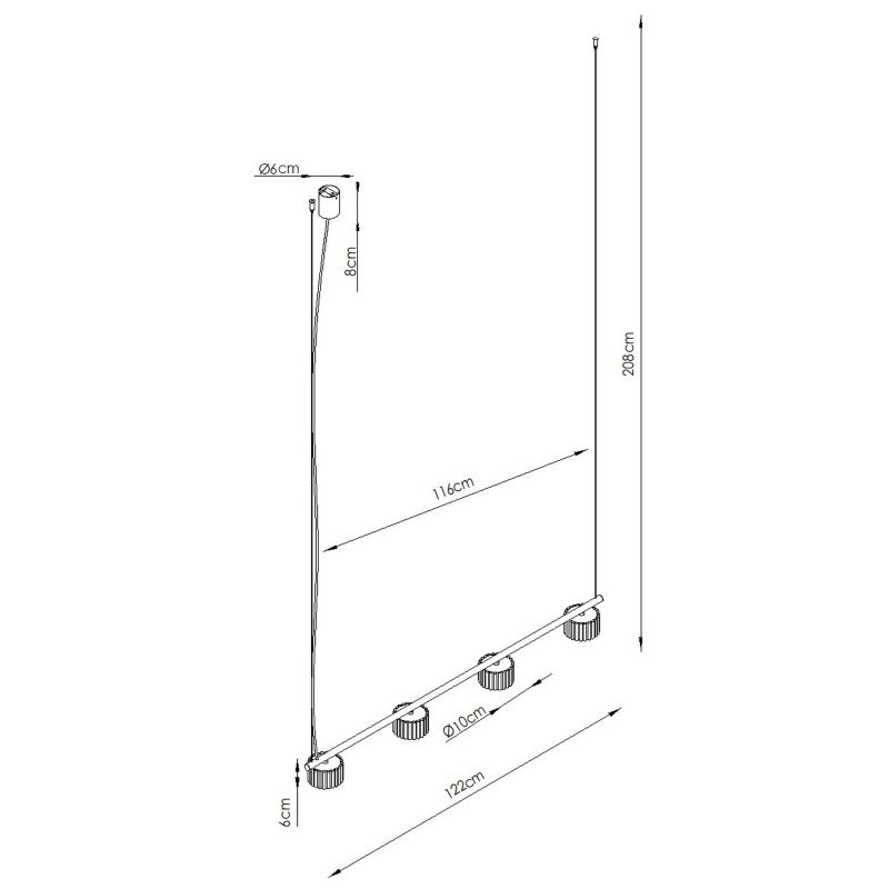 Żyrandol AURA 4 żółta Gx53 Sollux Lighting 1 szt.