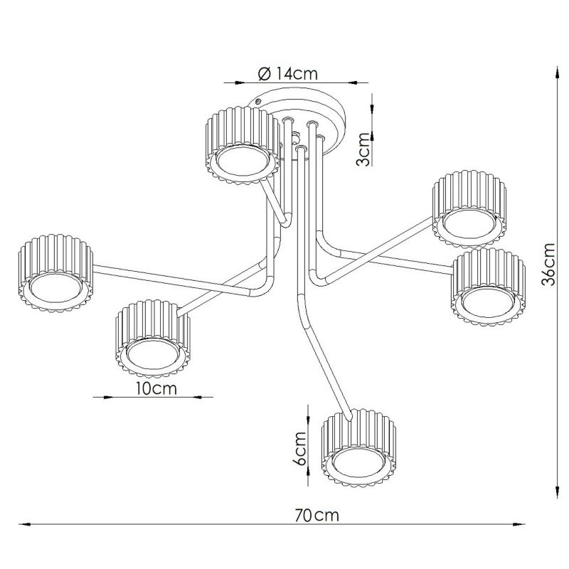 Żyrandol AURA 6 taupe Gx53 Sollux Lighting 1 szt.