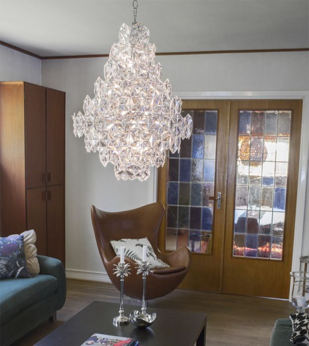 Żyrandol By Rydens Monarque chromowany szkło kryształowe 11 x E14 x 40W IP20 wym: 190 x 58 x 58 cm - 1 szt.