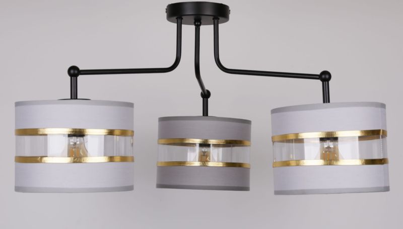 Żyrandol Candellux Andy czarno-biały-złoty wym: 34 x 72 x 72 cm 3xE27 x 40W 1 szt.