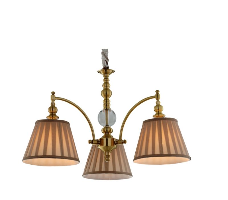 Żyrandol Candellux Austin mosiądz-beżowy wym: 135 x 70 x 70 cm 3xE14 x 40W 1 szt.