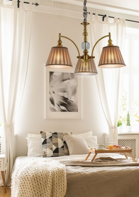 Żyrandol Candellux Austin mosiądz-beżowy wym: 135 x 70 x 70 cm 3xE14 x 40W 1 szt.