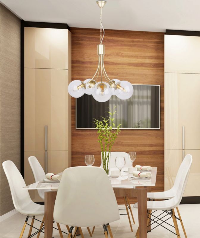 Żyrandol Candellux Dani złoto-przezroczysty wym: 120 x 60 x 60 cm 5xE14 x 40W 1 szt.