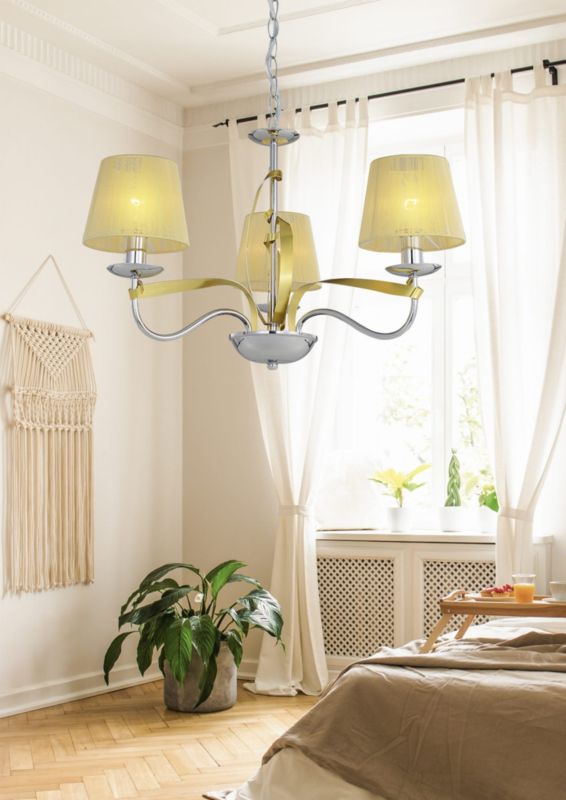 Żyrandol Candellux Diva chromowany-złoty-żółty wym: 100 x 60 x 60 cm 3xE14 x 40W 1 szt.