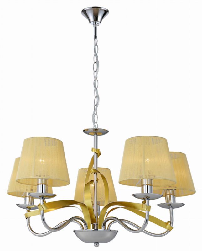 Żyrandol Candellux Diva chromowany-złoty-żółty wym: 100 x 60 x 60 cm 5xE14 x 40W 1 szt.