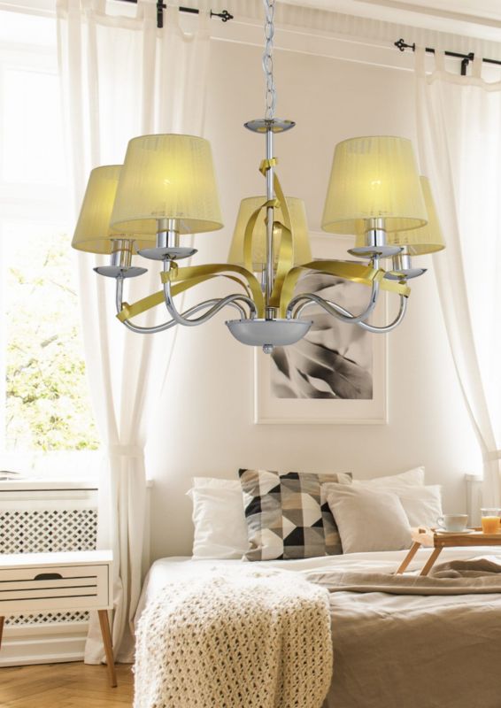 Żyrandol Candellux Diva chromowany-złoty-żółty wym: 100 x 60 x 60 cm 5xE14 x 40W 1 szt.