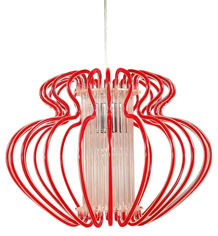 Żyrandol Candellux Imperia chromowany-czerwony wym: 150 x 52 x 52 cm 1xE27 x 60W 1 szt.