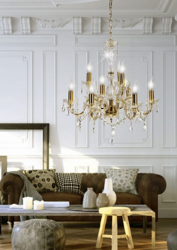 Żyrandol Candellux Maria złoty wym: 130 x 62 x 62 cm 9xE14 x 40W 1 szt.