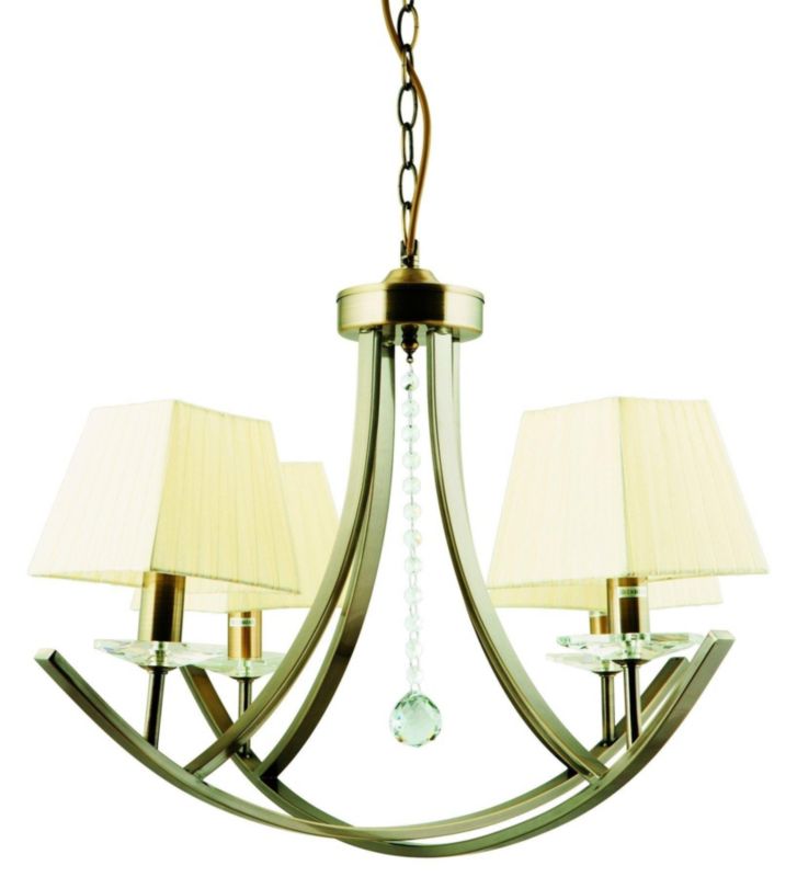 Żyrandol Candellux Valencia mosiądz-ecru wym: 110 x 70 x 70 cm 4xE14 x 40W 1 szt.