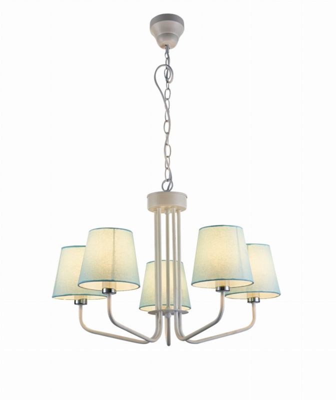 Żyrandol Candellux York biało-niebieski wym: 44 x 72 x 72 cm 5xE14 x 60W 1 szt.