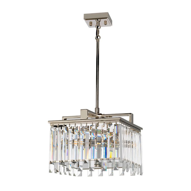 Żyrandol Elstead Aries polerowany nikiel szkło kryształowe 4 x E14 x 40W IP20 wym: 130,6 x 32 x 32 cm - 1 szt.