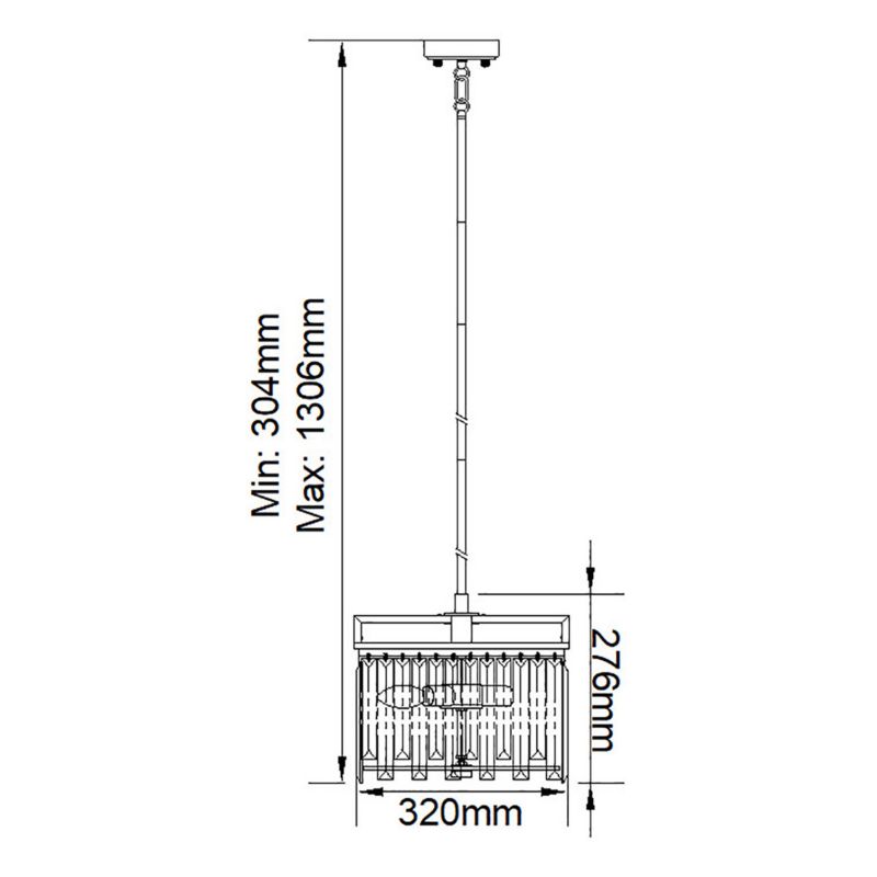 Żyrandol Elstead Aries polerowany nikiel szkło kryształowe 4 x E14 x 40W IP20 wym: 130,6 x 32 x 32 cm - 1 szt.
