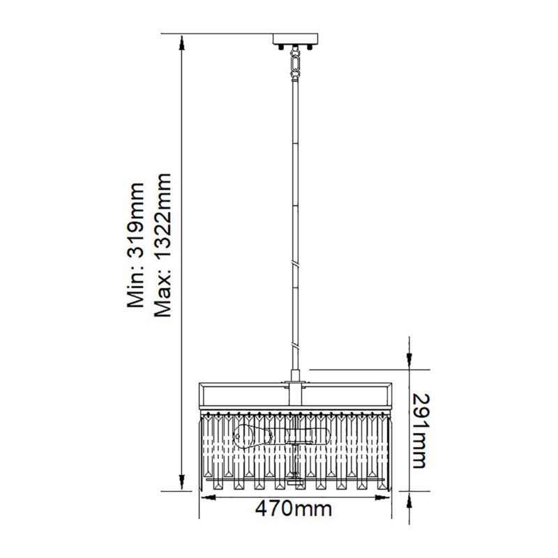 Żyrandol Elstead Aries złoty szkło kryształowe 4 x E27 x 60W IP20 wym: 132,2 x 47 x 47 cm - 1 szt.