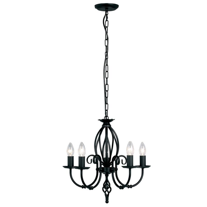 Żyrandol Elstead Artisan czarny  5 x E14 x 60W IP20 wym: 94 x 47 x 47 cm - 1 szt.