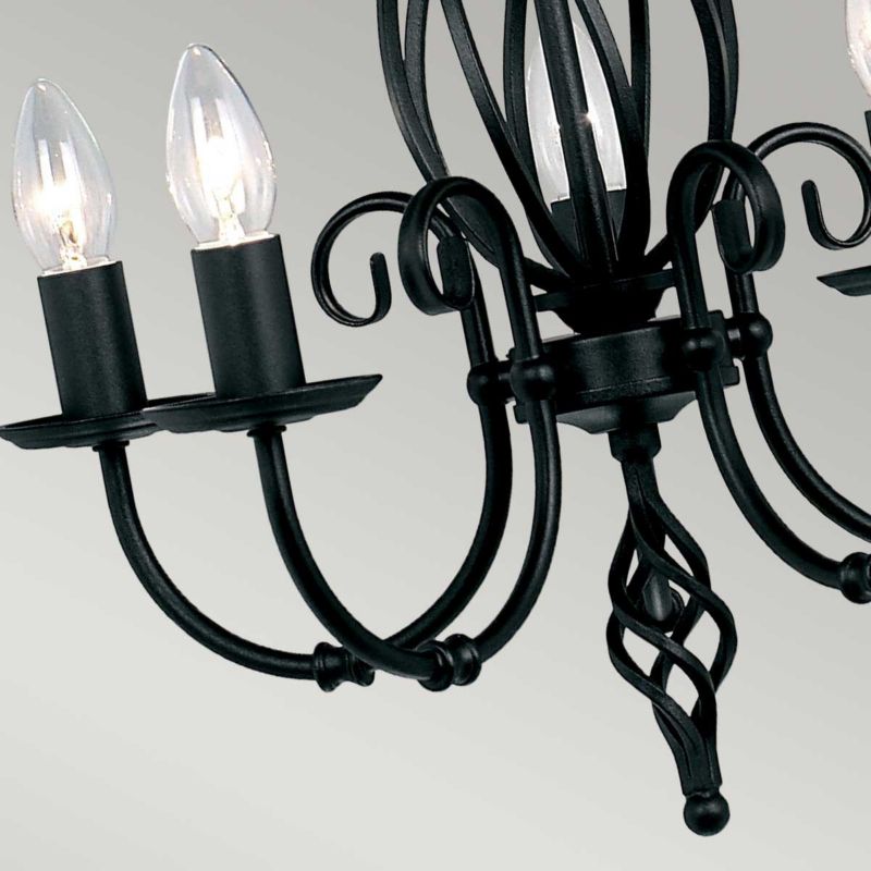 Żyrandol Elstead Artisan czarny  5 x E14 x 60W IP20 wym: 94 x 47 x 47 cm - 1 szt.