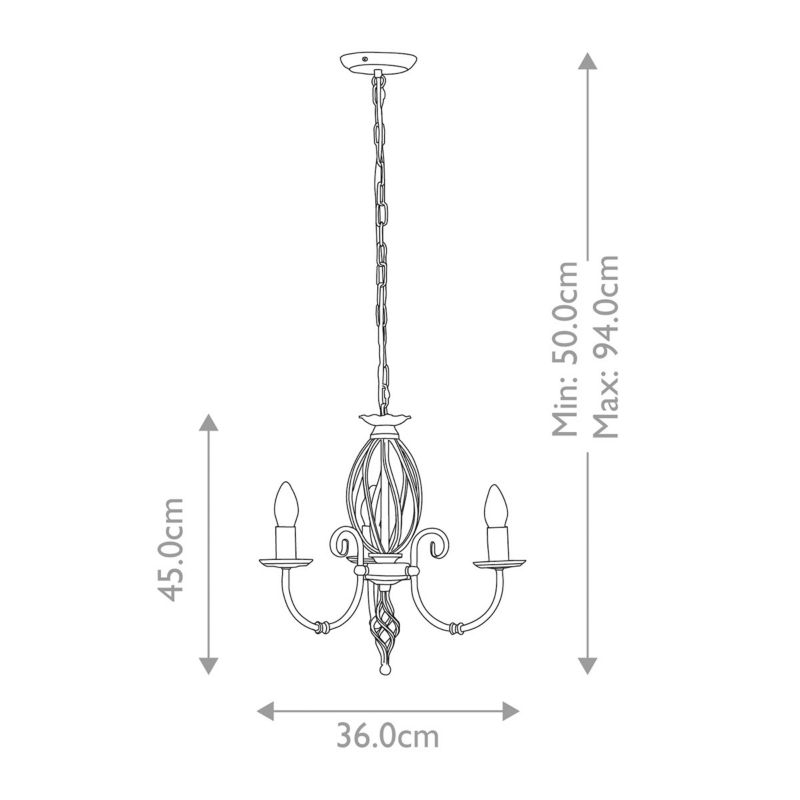 Żyrandol Elstead Artisan postarzany mosiądz  3 x E14 x 60W IP20 wym: 94 x 36 x 36 cm - 1 szt.
