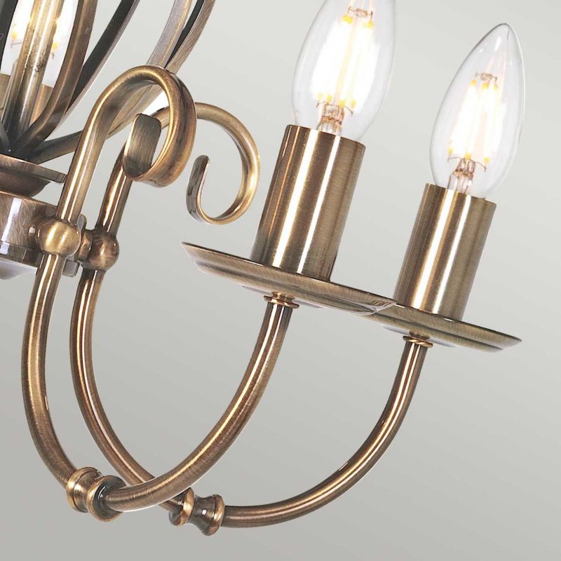 Żyrandol Elstead Artisan postarzany mosiądz  5 x E14 x 60W IP20 wym: 94 x 47 x 47 cm - 1 szt.