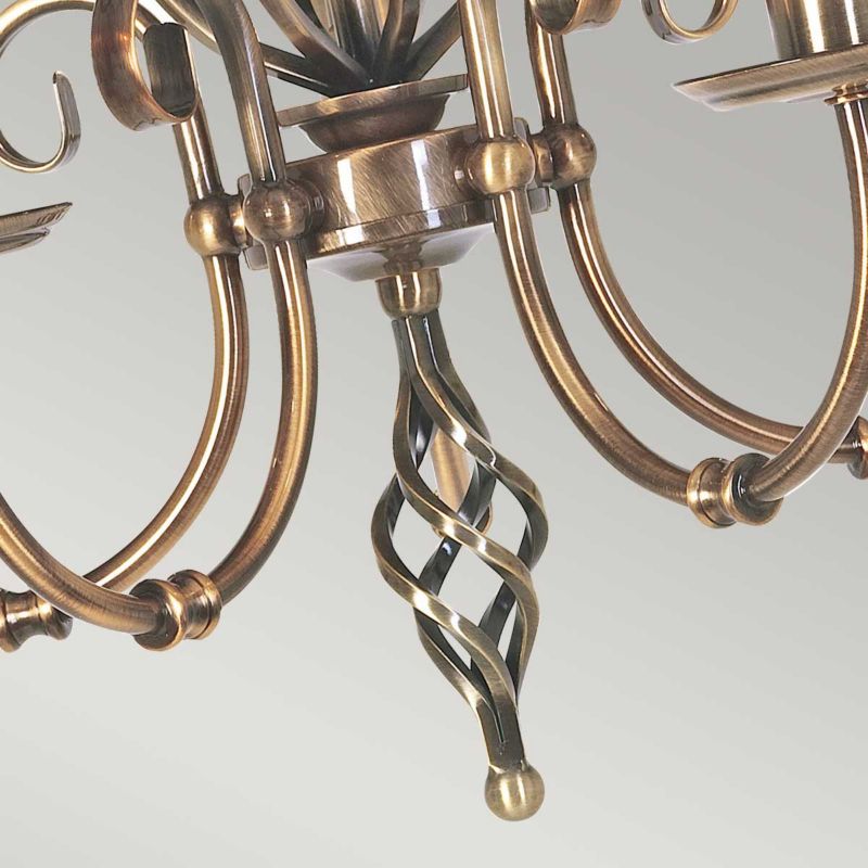 Żyrandol Elstead Artisan postarzany mosiądz  5 x E14 x 60W IP20 wym: 94 x 47 x 47 cm - 1 szt.