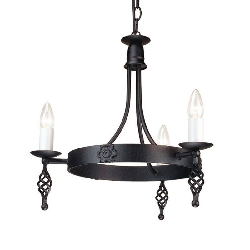 Żyrandol Elstead Belfry 6407 czarny retro 3xE14 x 60W 1 szt.