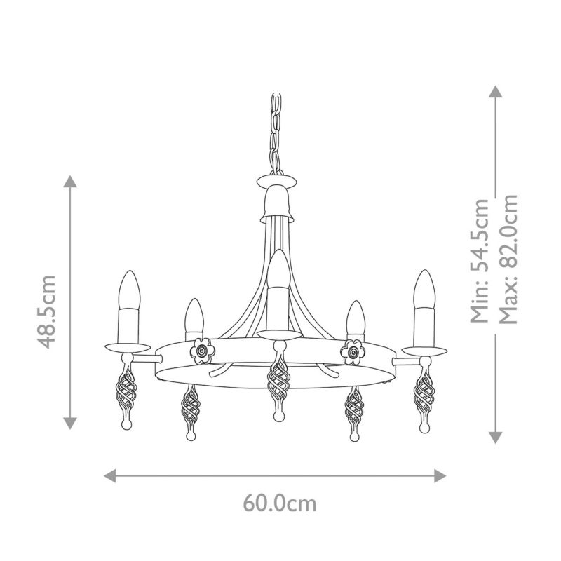 Żyrandol Elstead Belfry 6704 czarny retro 5xE14 x 60W 1 szt.