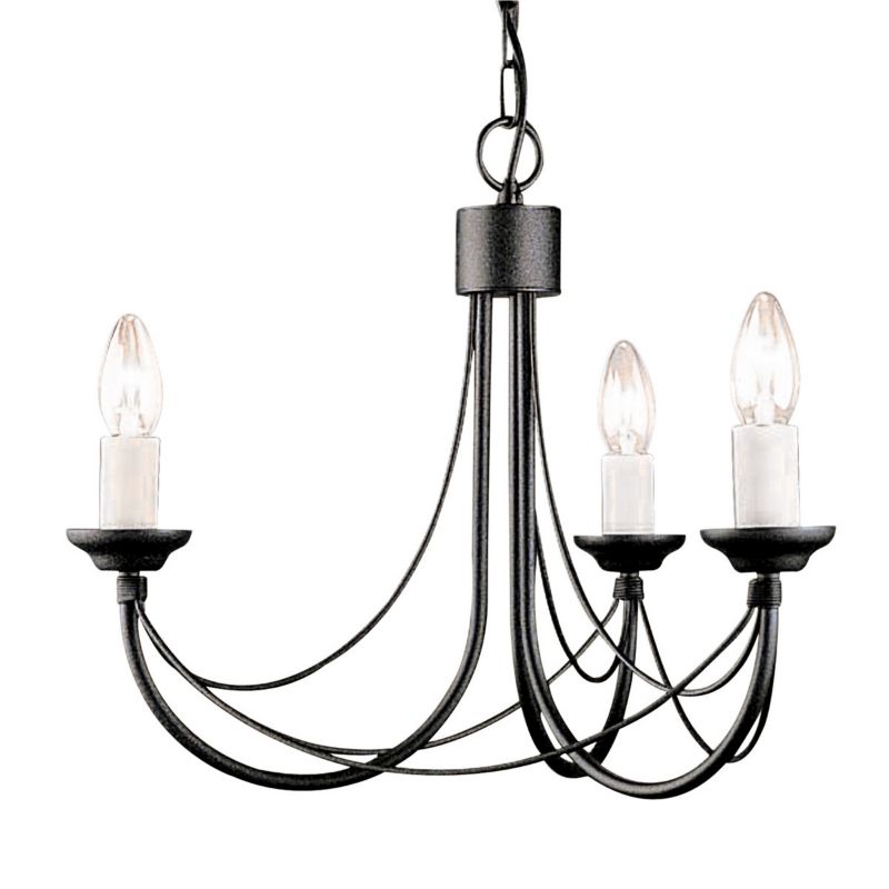 Żyrandol Elstead Carisbrooke czarny  3 x E14 x 60W IP20 wym: 110,5 x 47 x 47 cm - 1 szt.