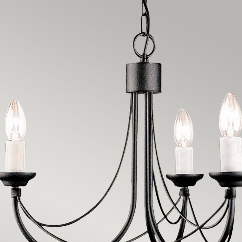 Żyrandol Elstead Carisbrooke czarny  3 x E14 x 60W IP20 wym: 110,5 x 47 x 47 cm - 1 szt.