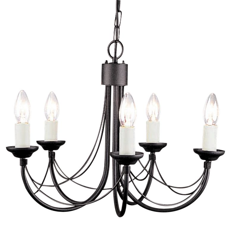 Żyrandol Elstead Carisbrooke czarny  5 x E14 x 60W IP20 wym: 110,5 x 47 x 47 cm - 1 szt.