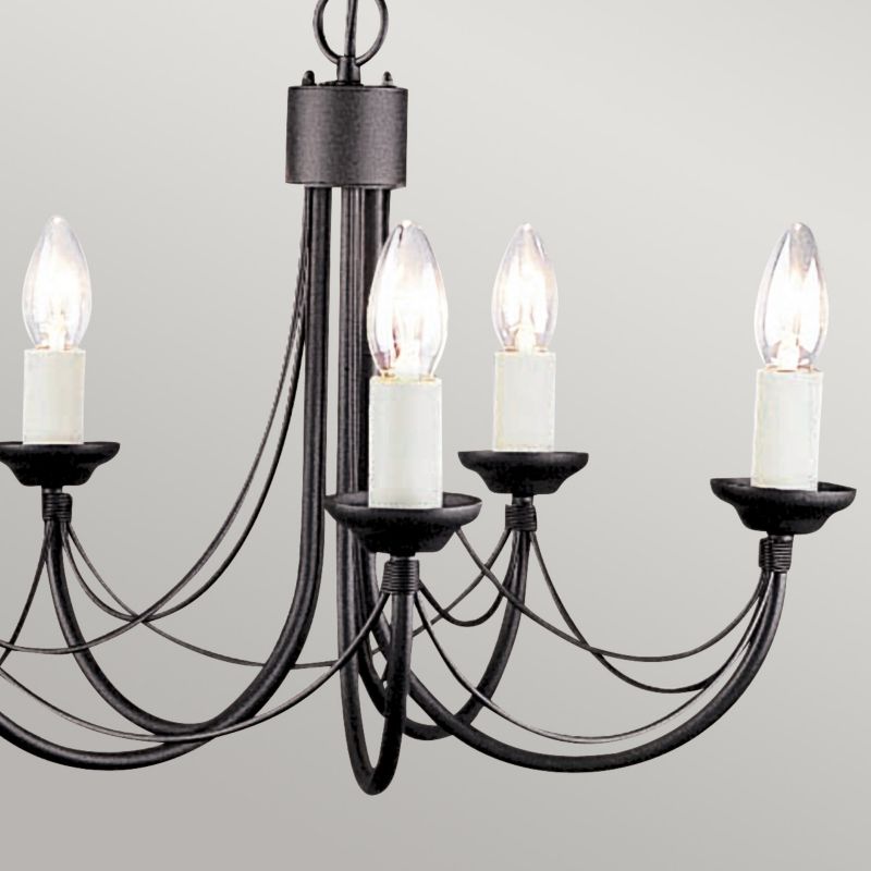 Żyrandol Elstead Carisbrooke czarny  5 x E14 x 60W IP20 wym: 110,5 x 47 x 47 cm - 1 szt.