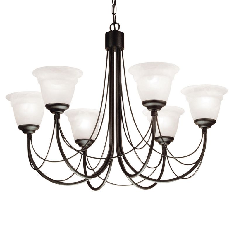 Żyrandol Elstead Carisbrooke czarny  6 x E14 x 60W IP20 wym: 207,5 x 61 x 61 cm - 1 szt.