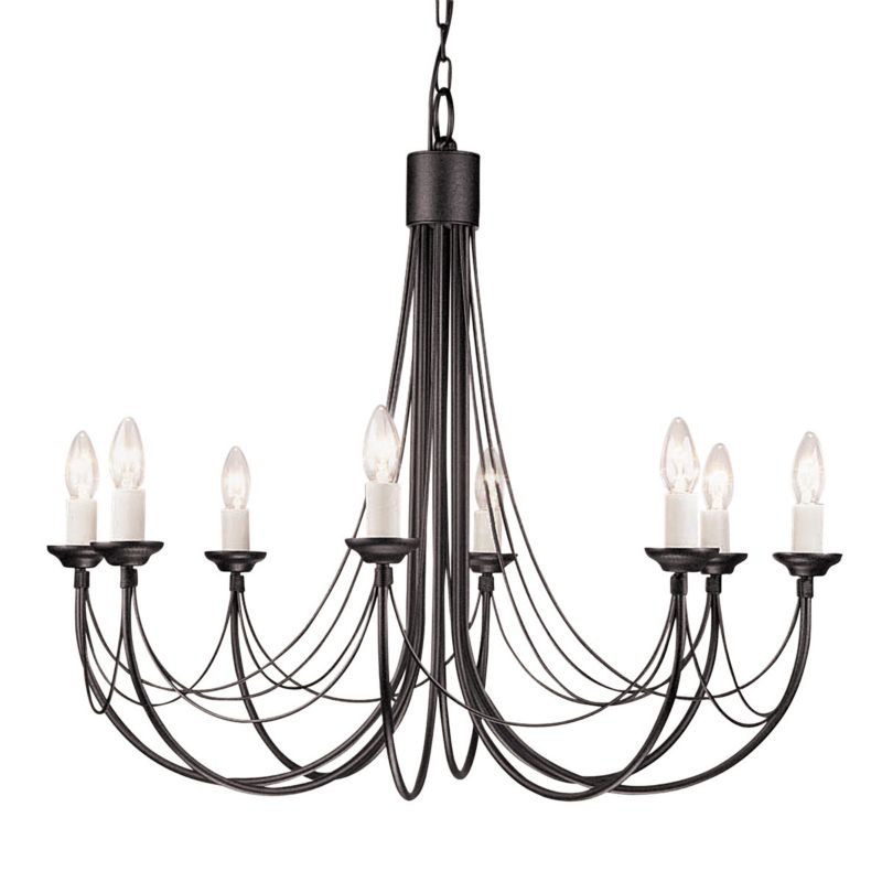 Żyrandol Elstead Carisbrooke czarny  8 x E14 x 60W IP20 wym: 220 x 86 x 86 cm - 1 szt.