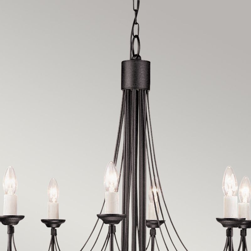Żyrandol Elstead Carisbrooke czarny  8 x E14 x 60W IP20 wym: 220 x 86 x 86 cm - 1 szt.