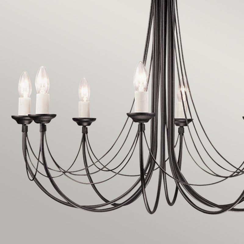 Żyrandol Elstead Carisbrooke czarny  8 x E14 x 60W IP20 wym: 220 x 86 x 86 cm - 1 szt.