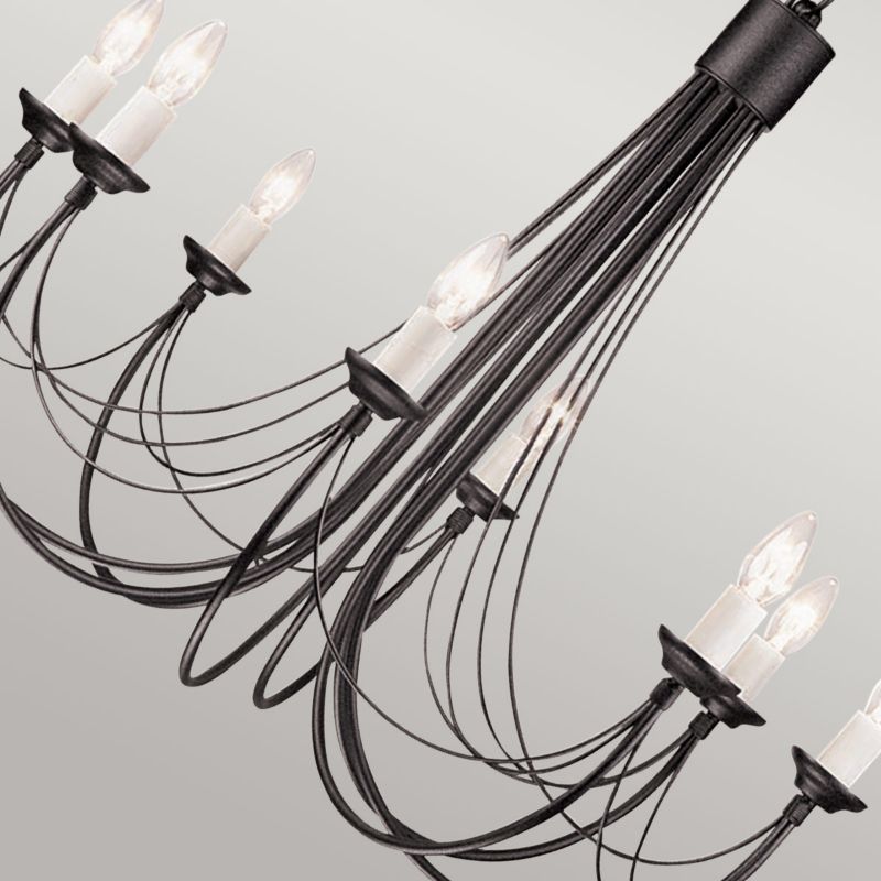Żyrandol Elstead Carisbrooke czarny  8 x E14 x 60W IP20 wym: 220 x 86 x 86 cm - 1 szt.