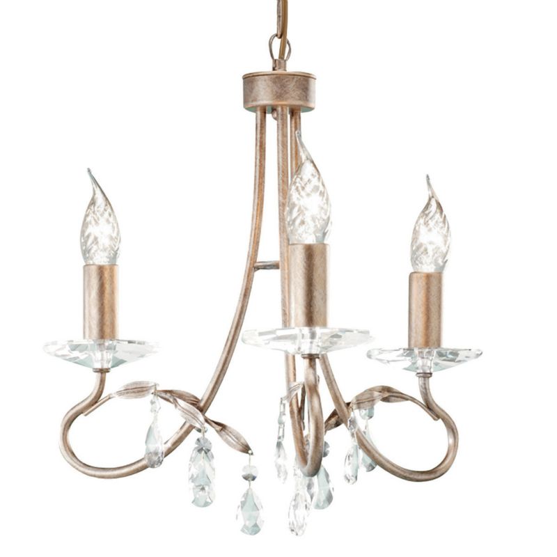 Żyrandol Elstead Christina złoty szkło kryształowe 3 x E14 x 60W IP20 wym: 97,5 x 36 x 36 cm - 1 szt.