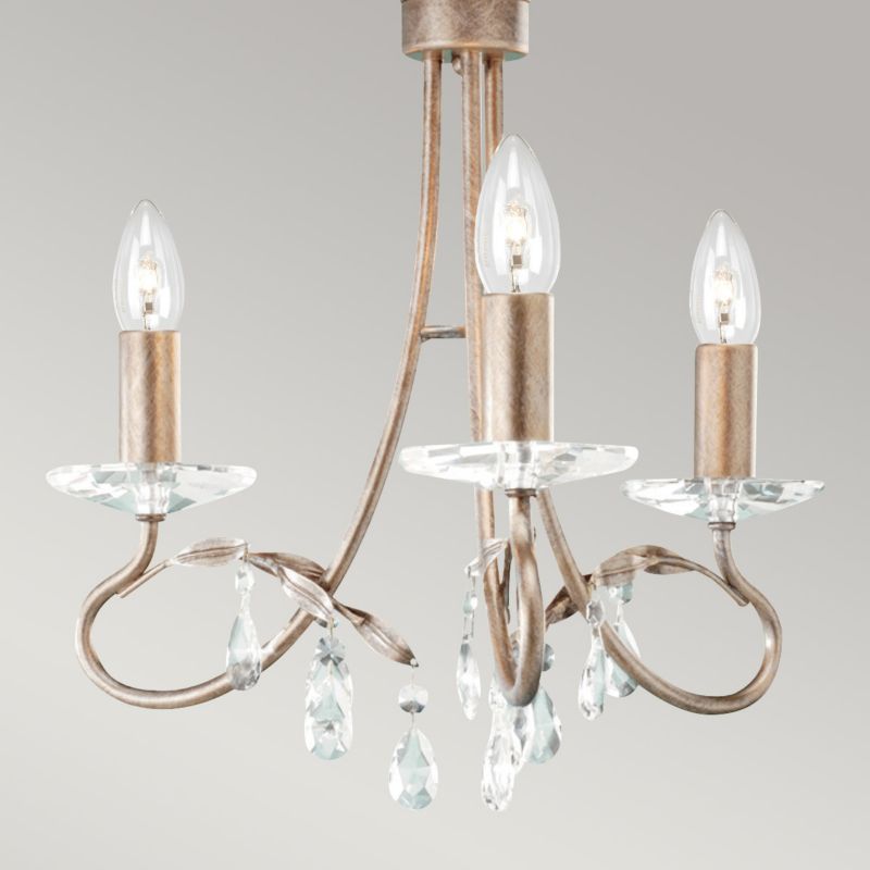Żyrandol Elstead Christina złoty szkło kryształowe 3 x E14 x 60W IP20 wym: 97,5 x 36 x 36 cm - 1 szt.